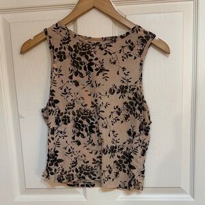 SHEIN Black and Tan Floral Tank Top